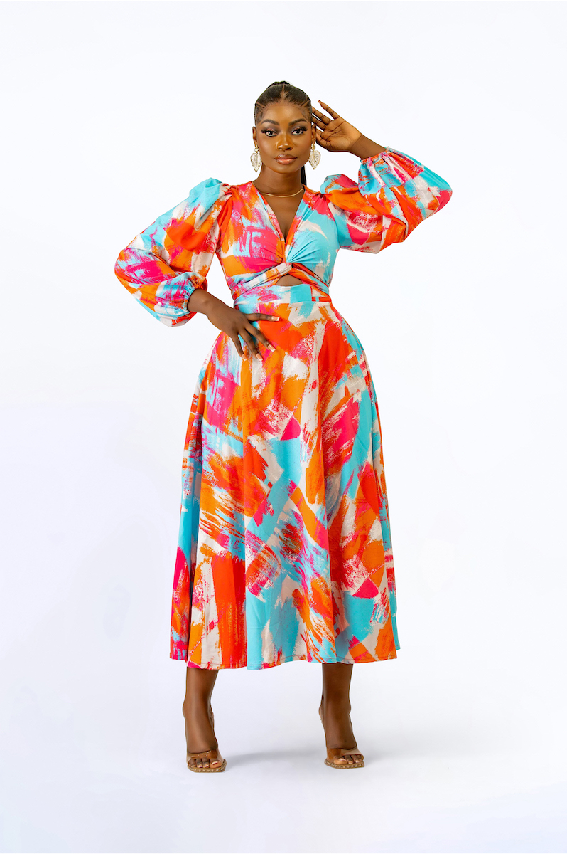 LISA PRINT DRESS - Zephans & Co | Ready To Wear for Women. Lagos, Nigeria